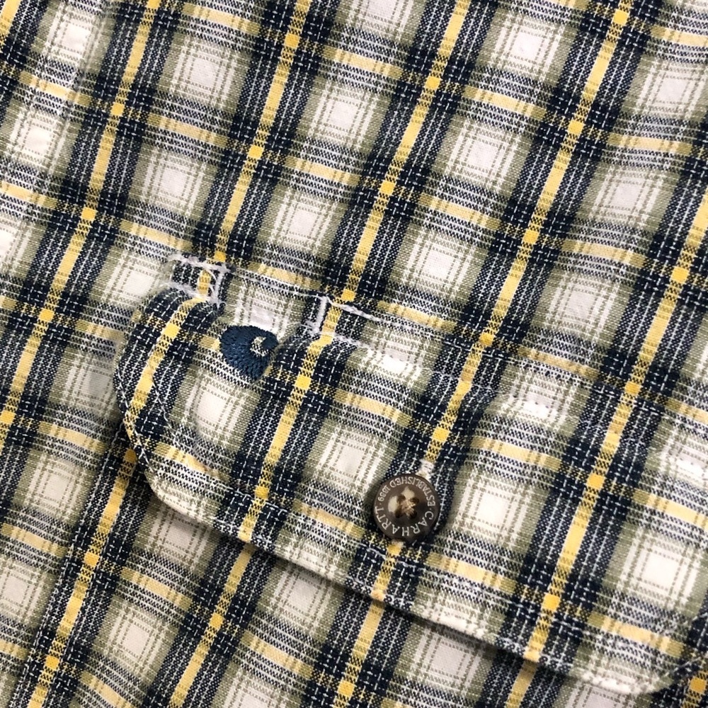 Carhartt Plaid Short Sleeve Pocket Button Up Shirt - Large Tall - Picture 4 of 6